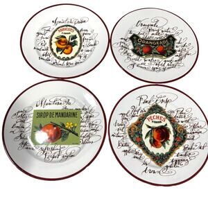 Williams Sonoma Rosanna Canape Plates (4) Fruit Design Tidbit Appetizer Display